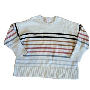 Philosophy Striped Cotton Knit‎ Neutral Sweater size 3X
